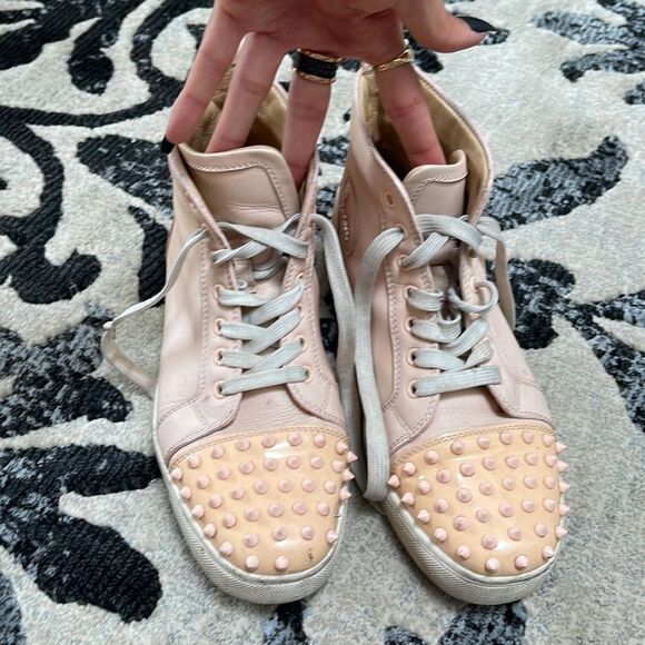 Christian Louboutin spike sneakers pink size 41 - Picture 3 of 11